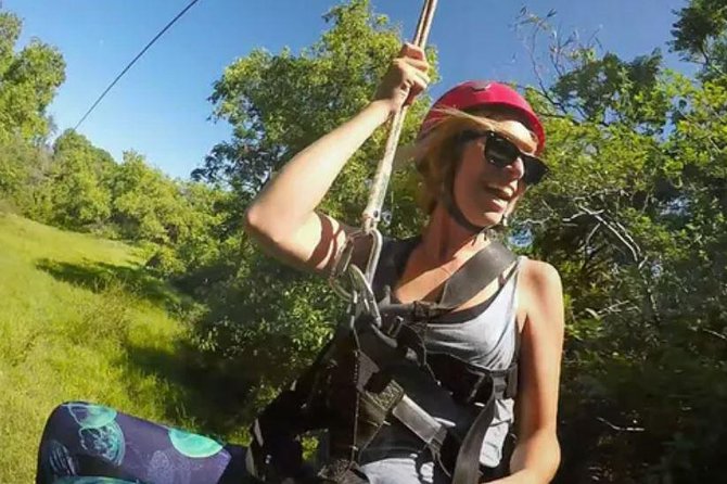AdrenaLine Zipline Tour with WaterZip by Outfitters Kauai - The 1,800-foot side-by-side race: the fun part where you compete
