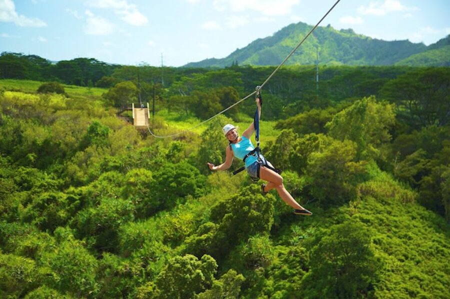 Kauai: Zipline Adventure - Poipu Shopping Village Check-In and the Van Ride