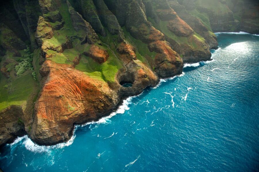 Lihue: Deluxe Waterfall Safari Helicopter Tour - Waimea Canyon: red valleys and how the terrain actually flows
