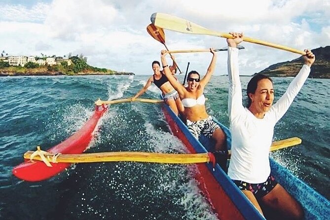 Outrigger Canoe Surfing at Kalapaki Beach - The canoe surfing part: 3–4 waves, plus real momentum